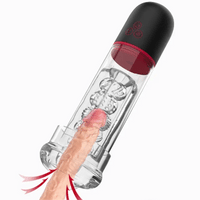 Load image into Gallery viewer, S-HANDE 9 Vibrating 9 Sucking Transparent Penis Enlargement Pump
