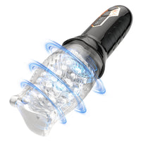 Load image into Gallery viewer, TORNADO-5 Rotating £¦10 Vibrating Transparent sleeve Oral Sex Cup
