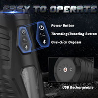 Cargar imagen en el visor de la galería, Cedric-7 Thrusting &amp; Rotating Modes with Strong Suction Cup for Penis Stimulation Male Masturbator Cup
