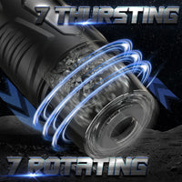 Cargar imagen en el visor de la galería, Cedric-7 Thrusting &amp; Rotating Modes with Strong Suction Cup for Penis Stimulation Male Masturbator Cup
