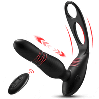 Load image into Gallery viewer, [Pre-sale] Alfred Low Noise 10 Thrusting &amp; Vibrating Double Cock Rings Silicone Prostate Massager
