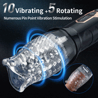 Load image into Gallery viewer, TORNADO-5 Rotating £¦10 Vibrating Transparent sleeve Oral Sex Cup
