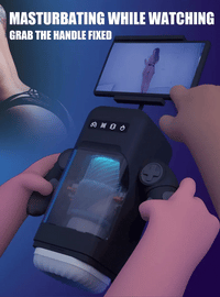 Load image into Gallery viewer, Manual Play Phone Holder Interactive Auto Male Stroker Masturbator Heating
