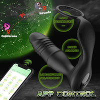 Load image into Gallery viewer, Murphy-APP/Controller &amp; 9-Telescopic / Vibration &amp; Penis Ring Locking Prostate Massager
