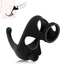 Cargar imagen en el visor de la galería, Vibrating Dual Penis Ring with Taint Teaser
