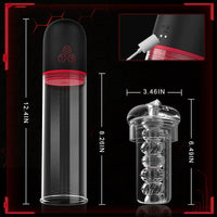 Load image into Gallery viewer, S-HANDE 9 Vibrating 9 Sucking Transparent Penis Enlargement Pump
