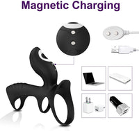 Cargar imagen en el visor de la galería, Dual-Motor Penis Ring Couple Vibrator
