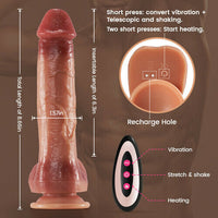 Bild in Galerie-Viewer laden, CYRUS Classic 9 Vibrierender 3-Wege-Dildo mit schwingender Heizung, realistischer Dildo, 21 cm
