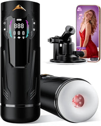 Bild in Galerie-Viewer laden, AI Hands-Free Male Masturbator with 7 Telescopic, Sucking, and Vibration Modes
