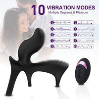 Cargar imagen en el visor de la galería, Dual-Motor Penis Ring Couple Vibrator
