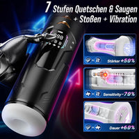 Bild in Galerie-Viewer laden, AI Hands-Free Male Masturbator with 7 Telescopic, Sucking, and Vibration Modes
