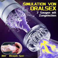 Bild in Galerie-Viewer laden, 7-Function Automatic Electric Masturbator with Telescopic, Rotating, Vibrating, and Suction Features
