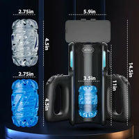 Bild in Galerie-Viewer laden, Masturbatorbecher mit 10 stoßenden Hochgeschwindigkeitsmotoren und Telefonhalter 
