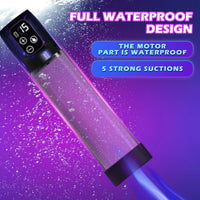 Cargar imagen en el visor de la galería, IPX7 Electric Penis Pump with 5 Suction Penis Massager Stimulator Enlargement Enhancer Male Masturbator Sex Toys for Men
