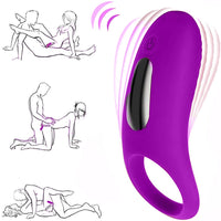 Cargar imagen en el visor de la galería, Vibrating Penis Ring Men Cockring Clitoris Stimulate Vibrator Delayed Premature Ejaculation Rings Adult Sex Toys For Couples

