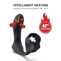 Bild in Galerie-Viewer laden, Heizung Vibrator Prostata Massager Mit Penis Sleeve Anal Butt Plug Remote Masturbation Männlichen Cock Ring Sex Spielzeug Für Männer Paar 
