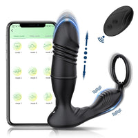 Load image into Gallery viewer, Murphy-APP/Controller &amp; 9-Telescopic / Vibration &amp; Penis Ring Locking Prostate Massager
