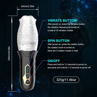 Load image into Gallery viewer, Male Masturbator Cup Rotating Vibrating Vagina Glans Penis Stimulate Lasting Delay Massager Masturbation Cup Sex Toys for Men
