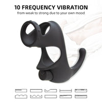 Cargar imagen en el visor de la galería, Vibrating Dual Penis Ring with Taint Teaser
