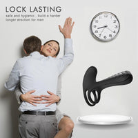 Bild in Galerie-Viewer laden, Elastischer Penisring mit Verzögerungsfunktion und Vibrationsfunktion, dehnbarer Vibrator zur intensiven Stimulation der Klitoris
