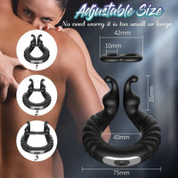 Cargar imagen en el visor de la galería, Vibrating Dual Penis Ring Dildo Vibrator Stretchy Adjustable Cock Ring
