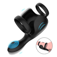 Cargar imagen en el visor de la galería, Spiked Dual Penis Ring Prostate Testicles Anal Stimulating Vibrator
