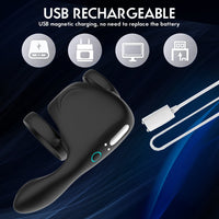 Cargar imagen en el visor de la galería, Spiked Dual Penis Ring Prostate Testicles Anal Stimulating Vibrator
