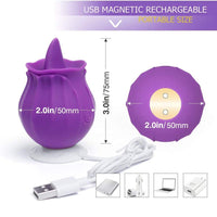 Load image into Gallery viewer, Rose Clitoris Stimulator Nipple Tongue Licking Vibrator
