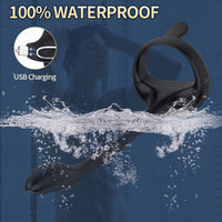 Bild in Galerie-Viewer laden, Verstellbarer Penisring und Analvibrator
